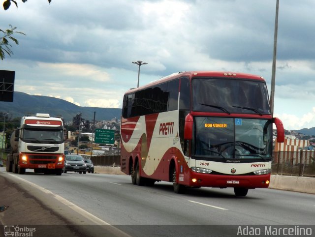 Viação Pretti 7000 na cidade de Belo Horizonte, Minas Gerais, Brasil, por Adão Raimundo Marcelino. ID da foto: 2409278.