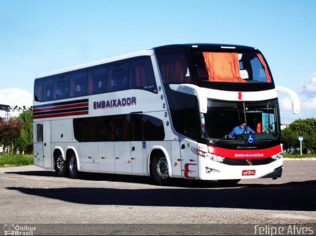 Expresso Embaixador 433 na cidade de Pelotas, Rio Grande do Sul, Brasil, por Felipe Alves. ID da foto: 2408415.