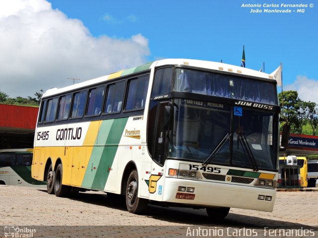 Empresa Gontijo de Transportes 15495 na cidade de João Monlevade, Minas Gerais, Brasil, por Antonio Carlos Fernandes. ID da foto: 2453712.