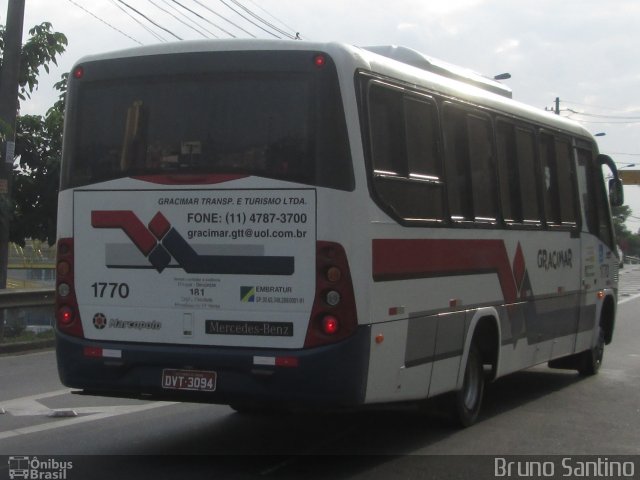 Gracimar Transporte e Turismo 1770 na cidade de Taboão da Serra, São Paulo, Brasil, por Bruno Santino. Número da foto: #2470654.