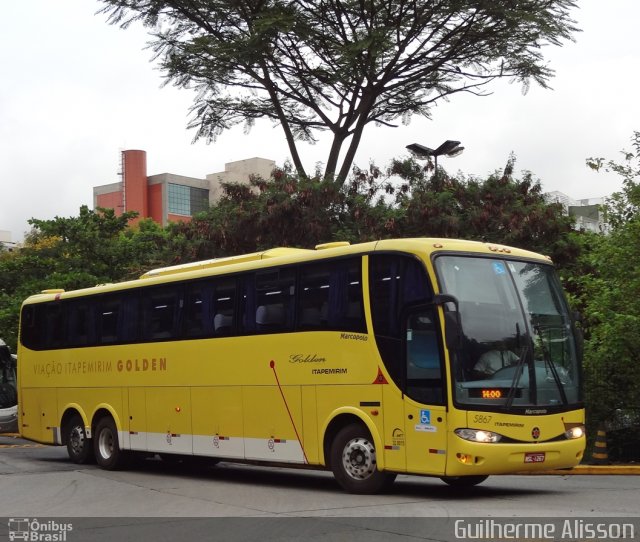 Viação Itapemirim 5867 na cidade de São Paulo, São Paulo, Brasil, por Guilherme Alisson. ID da foto: 2472237.