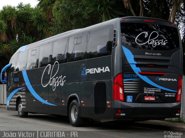 Empresa de Ônibus Nossa Senhora da Penha 52018 na cidade de Curitiba, Paraná, Brasil, por João Victor. Número da foto: #2473862.