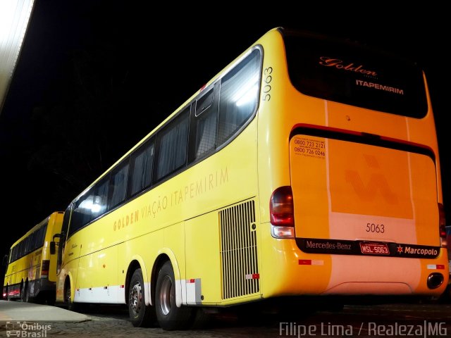 Viação Itapemirim 5063 na cidade de Manhuaçu, Minas Gerais, Brasil, por Filipe Lima. ID da foto: 2476160.