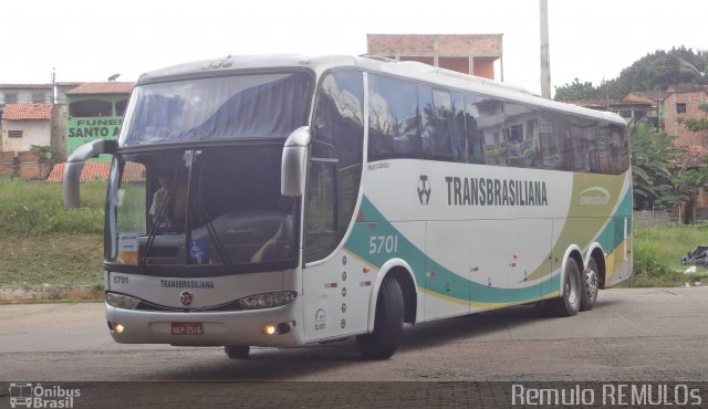 Transbrasiliana Transportes e Turismo 5701 na cidade de São Luís, Maranhão, Brasil, por Romulo de Oliveira Clementino. Número da foto: #2478394.