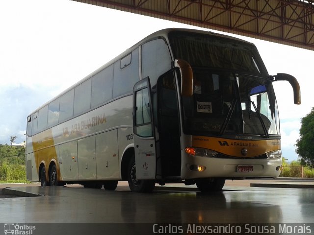 Viação Araguarina 10313 na cidade de Barra do Garças, Mato Grosso, Brasil, por Carlos Alexsandro Sousa Morais. Número da foto: #2477514.