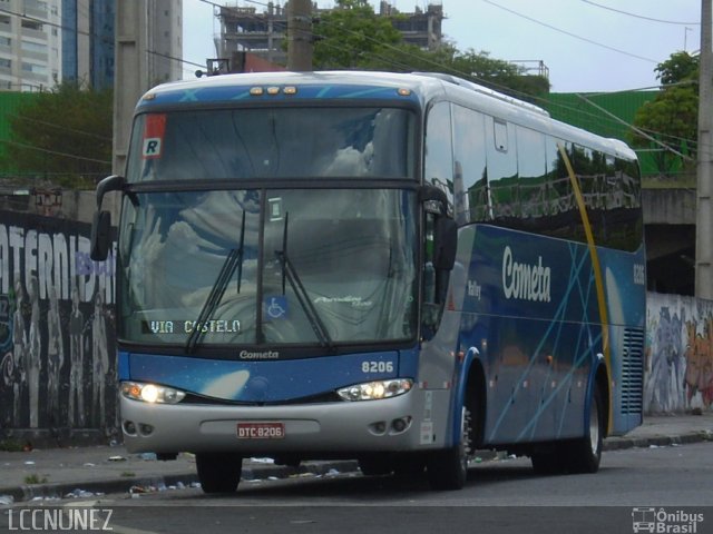 Viação Cometa 8206 na cidade de São Paulo, São Paulo, Brasil, por Luis Nunez. ID da foto: 2478853.