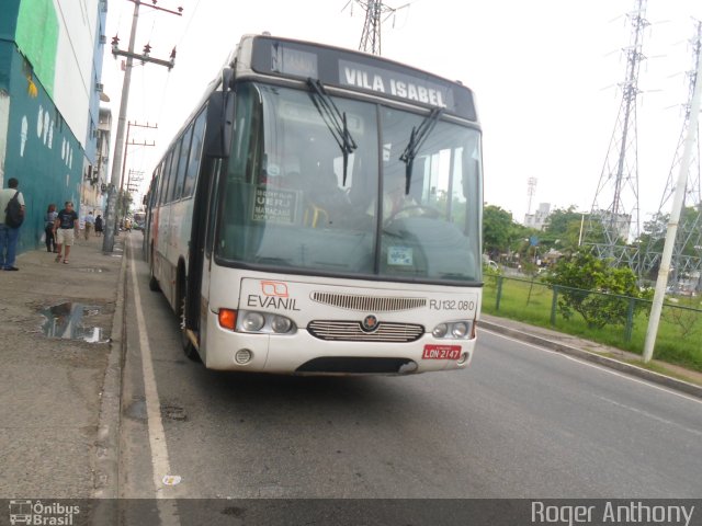 Evanil Transportes e Turismo RJ 132.080 na cidade de Nova Iguaçu, Rio de Janeiro, Brasil, por Roger Silva. Número da foto: #2483384.