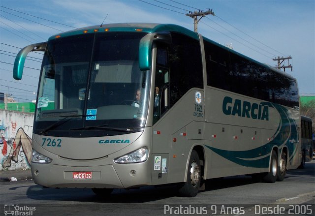 Viação Garcia 7262 na cidade de São Paulo, São Paulo, Brasil, por Cristiano Soares da Silva. ID da foto: 2485469.