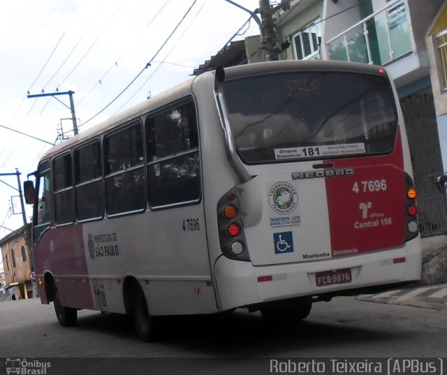 Transcooper > Norte Buss 4 7696 na cidade de São Paulo, São Paulo, Brasil, por Roberto Teixeira. ID da foto: 2486279.