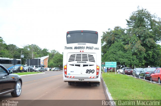 Transporte Marco Polo S.R.L. 890 na cidade de Foz do Iguaçu, Paraná, Brasil, por Roger Damim Maccarini. Número da foto: #2487046.