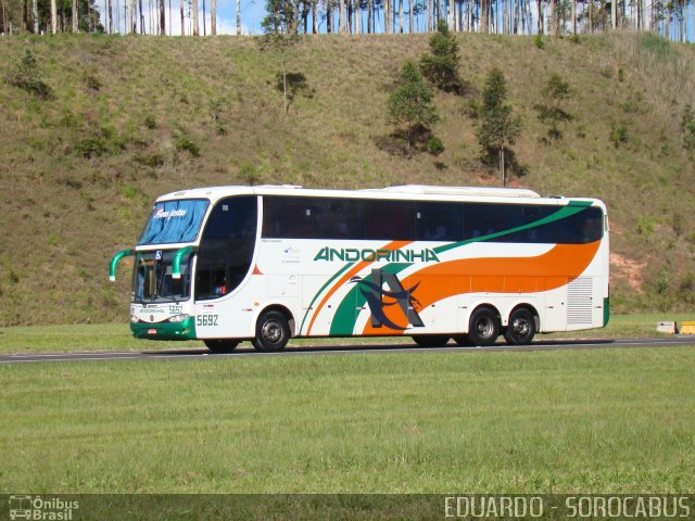 Empresa de Transportes Andorinha 5692 na cidade de Itatinga, São Paulo, Brasil, por EDUARDO - SOROCABUS. ID da foto: 2487898.