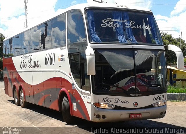 Expresso São Luiz 6860 na cidade de Piranhas, Goiás, Brasil, por Carlos Alexsandro Sousa Morais. ID da foto: 2455613.