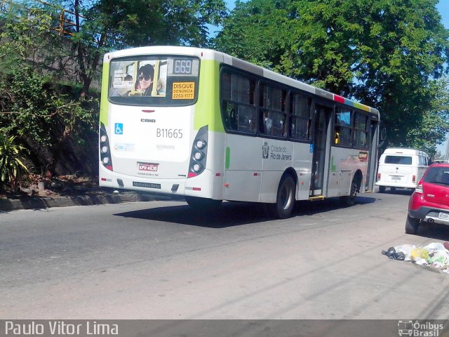 Viação Vila Real B11665 na cidade de Rio de Janeiro, Rio de Janeiro, Brasil, por Paulo Vitor Lima. ID da foto: 2489337.