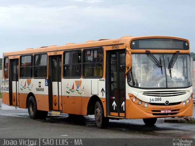 Taguatur - Taguatinga Transporte e Turismo 34-086 na cidade de São Luís, Maranhão, Brasil, por João Victor. ID da foto: 2488646.