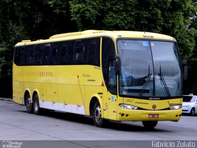 Viação Itapemirim 5867 na cidade de São Paulo, São Paulo, Brasil, por Fabricio Zulato. ID da foto: 2488717.