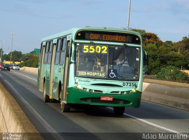 SM Transportes 07256 na cidade de Belo Horizonte, Minas Gerais, Brasil, por Adão Raimundo Marcelino. ID da foto: 2490173.