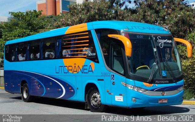 Litorânea Transportes Coletivos 5360 na cidade de São Paulo, São Paulo, Brasil, por Cristiano Soares da Silva. Número da foto: #2496193.