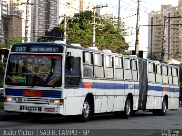 Metra - Sistema Metropolitano de Transporte 8014 na cidade de São Bernardo do Campo, São Paulo, Brasil, por João Victor. ID da foto: 2502460.