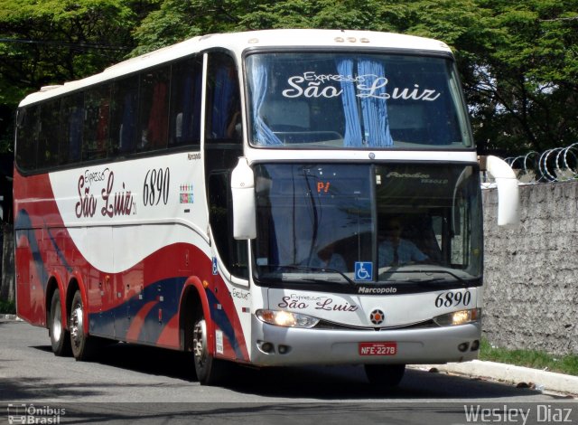 Expresso São Luiz 6890 na cidade de Salvador, Bahia, Brasil, por Wesley Diaz. Número da foto: #2505840.