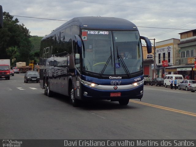 Viação Cometa 12103 na cidade de Ressaquinha, Minas Gerais, Brasil, por Davi Cristiano Carvalho Martins dos Santos. ID da foto: 2505497.