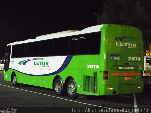 Letur Turismo 2670 na cidade de Aparecida, São Paulo, Brasil, por Fabio Alcantara. Número da foto: #2506341.