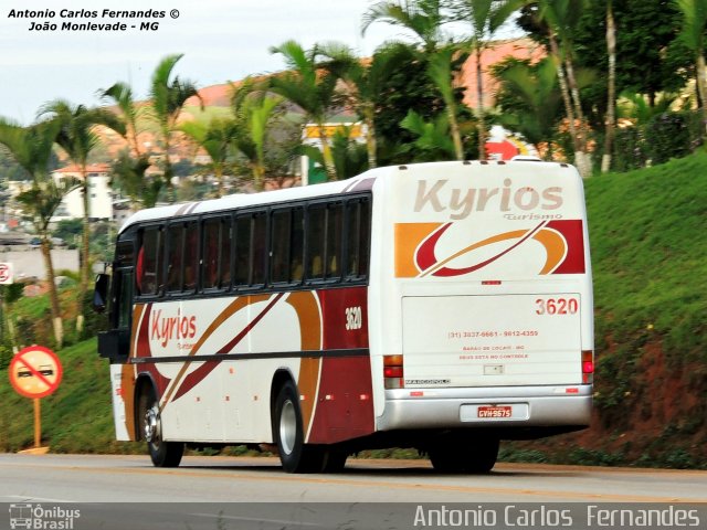 Kyrios Transportes e Turismo 3620 na cidade de João Monlevade, Minas Gerais, Brasil, por Antonio Carlos Fernandes. ID da foto: 2508339.