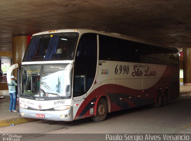 Expresso São Luiz 6990 na cidade de Cuiabá, Mato Grosso, Brasil, por Paulo Sergio Alves Venancio. ID da foto: 2461957.