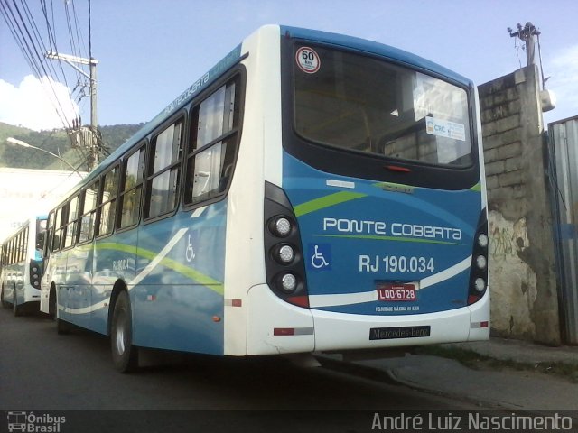 Viação Ponte Coberta RJ 190.034 na cidade de Nova Iguaçu, Rio de Janeiro, Brasil, por André Luiz Nascimento. Número da foto: #2466946.