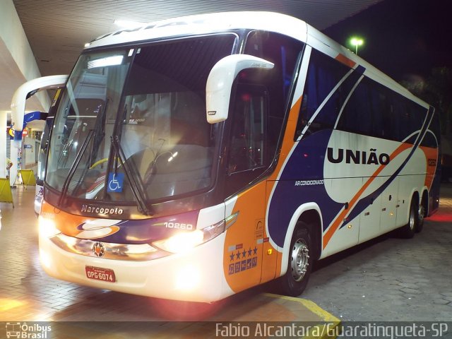 Expresso União 10260 na cidade de Guaratinguetá, São Paulo, Brasil, por Fabio Alcantara. ID da foto: 2468654.