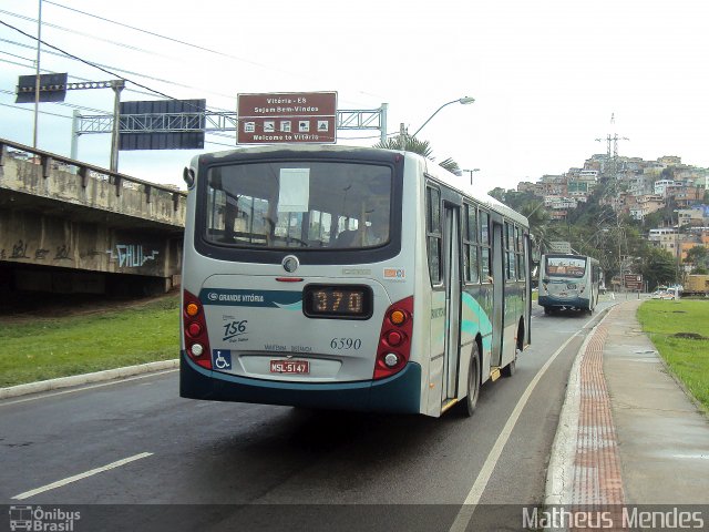 Viação Grande Vitória 6590 na cidade de Vitória, Espírito Santo, Brasil, por Matheus Mendes. ID da foto: 2468613.