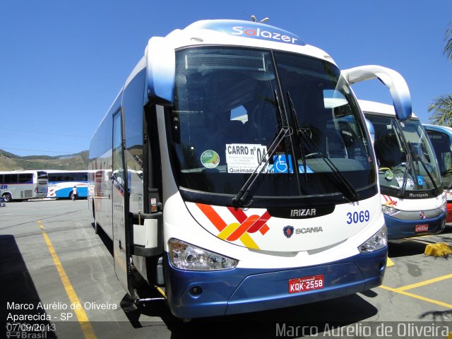 Solazer Transportes e Turismo 3069 na cidade de Aparecida, São Paulo, Brasil, por Marco Aurélio de Oliveira. ID da foto: 2469844.