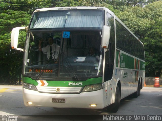 Cia. São Geraldo de Viação 21145 na cidade de São Paulo, São Paulo, Brasil, por Matheus de Melo Bento. ID da foto: 2510082.