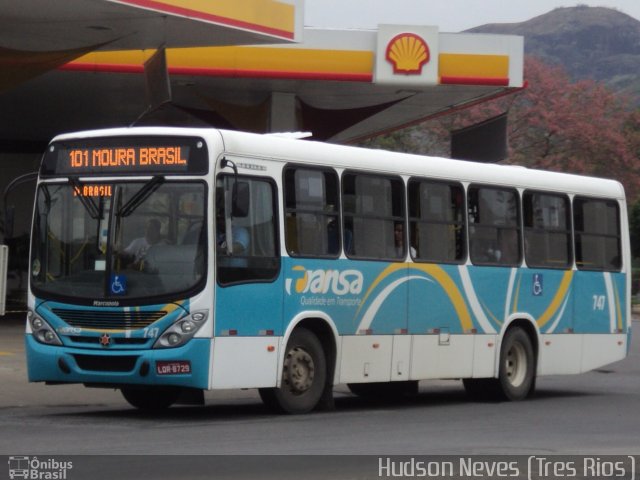TRANSA - Transa Transporte Coletivo 747 na cidade de Três Rios, Rio de Janeiro, Brasil, por Hudson Neves. Número da foto: #2511183.
