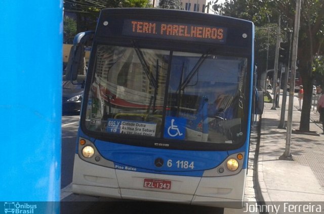 Viação Cidade Dutra 6 1184 na cidade de São Paulo, São Paulo, Brasil, por Johnny Ferreira. ID da foto: 2509528.