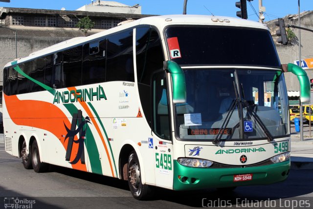 Empresa de Transportes Andorinha 5499 na cidade de Rio de Janeiro, Rio de Janeiro, Brasil, por Carlos Eduardo Lopes. ID da foto: 2527295.