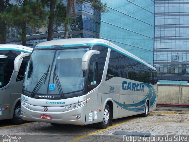 Viação Garcia 7636 na cidade de Curitiba, Paraná, Brasil, por Felipe Aquino da Silva. ID da foto: 2529205.