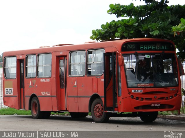 Viação Pelé 58-006 na cidade de São Luís, Maranhão, Brasil, por João Victor. ID da foto: 2531058.