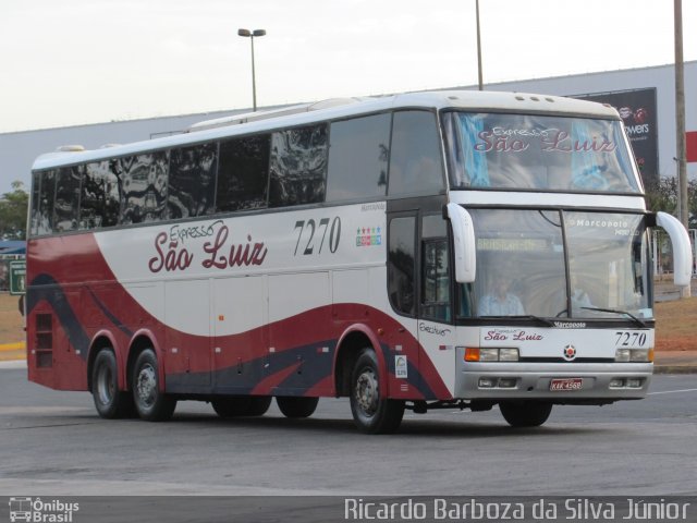 Expresso São Luiz 7270 na cidade de Goiânia, Goiás, Brasil, por Ricardo Barboza da Silva Júnior. Número da foto: #2531145.