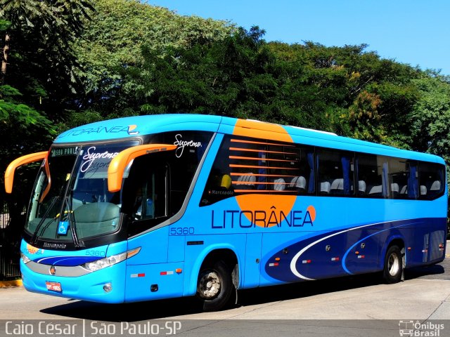 Litorânea Transportes Coletivos 5360 na cidade de São Paulo, São Paulo, Brasil, por Caio César de Freitas Lopes. Número da foto: #2536158.