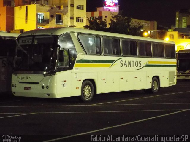 Viação Santos 1701 na cidade de Aparecida, São Paulo, Brasil, por Fabio Alcantara. Número da foto: #2535314.
