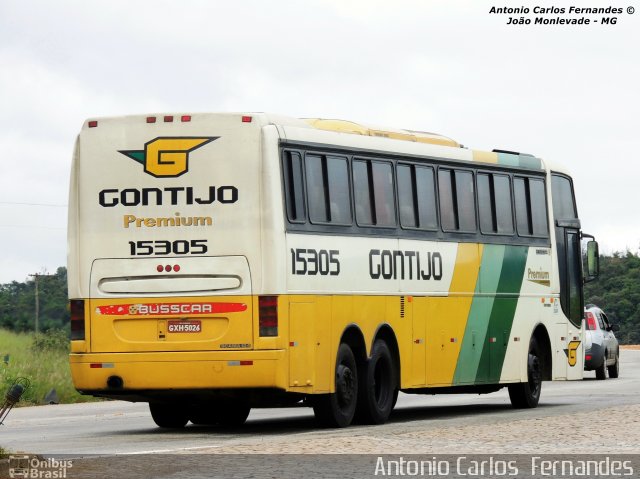 Empresa Gontijo de Transportes 15305 na cidade de João Monlevade, Minas Gerais, Brasil, por Antonio Carlos Fernandes. ID da foto: 2537392.