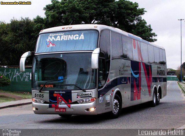 Expresso Maringá 5105 na cidade de Curitiba, Paraná, Brasil, por Leonardo Fidelli. ID da foto: 2539425.