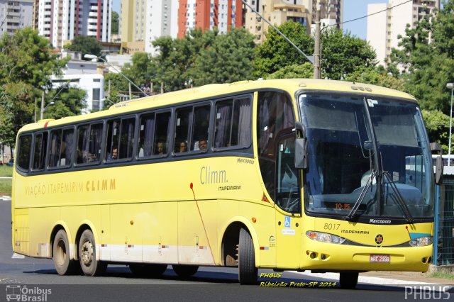 Viação Itapemirim 8017 na cidade de Ribeirão Preto, São Paulo, Brasil, por Paulo Henrique. ID da foto: 2538301.