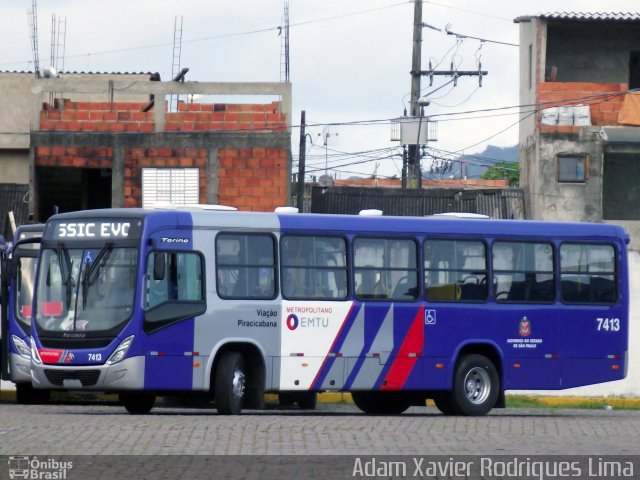 Viação Piracicabana 7413 na cidade de São Vicente, São Paulo, Brasil, por Adam Xavier Rodrigues Lima. Número da foto: #2538688.