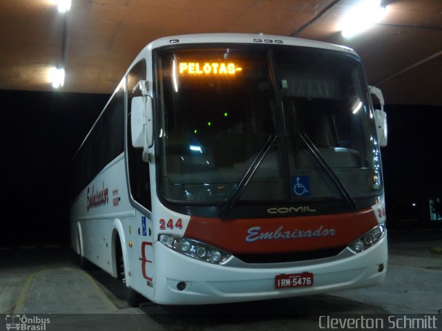Expresso Embaixador 244 na cidade de Pelotas, Rio Grande do Sul, Brasil, por Cleverton Schmitt. Número da foto: #2541406.