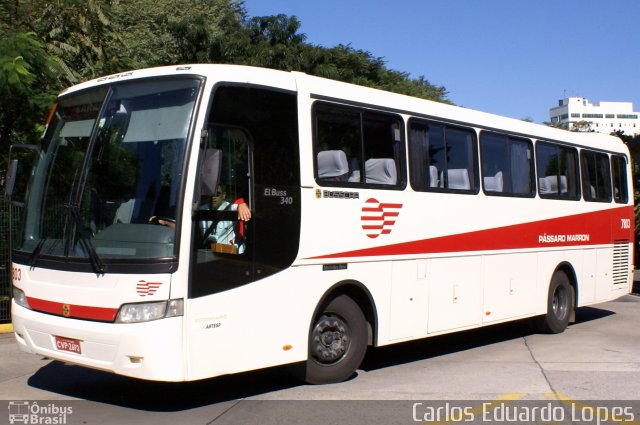 Empresa de Ônibus Pássaro Marron 7803 na cidade de São Paulo, São Paulo, Brasil, por Carlos Eduardo Lopes. ID da foto: 2540843.