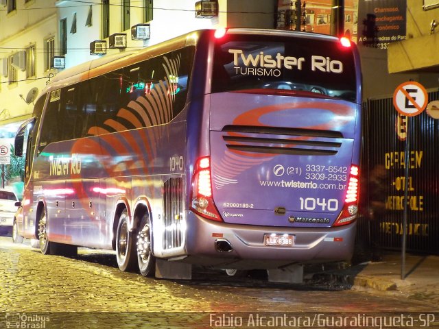 Twister Rio Transporte e Turismo 1040 na cidade de São Lourenço, Minas Gerais, Brasil, por Fabio Alcantara. Número da foto: #2540388.