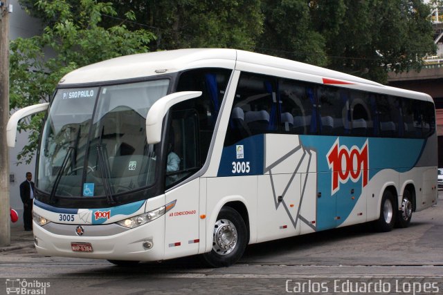 Auto Viação 1001 3005 na cidade de Rio de Janeiro, Rio de Janeiro, Brasil, por Carlos Eduardo Lopes. Número da foto: #2540808.