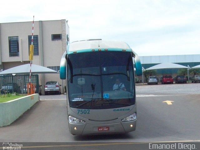 Viação Garcia 7502 na cidade de Londrina, Paraná, Brasil, por Emanoel Diego.. Número da foto: #2544018.