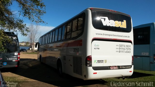 Transportes Viasul 3010 na cidade de Jaguarão, Rio Grande do Sul, Brasil, por Clederson Schmitt. ID da foto: 2545157.